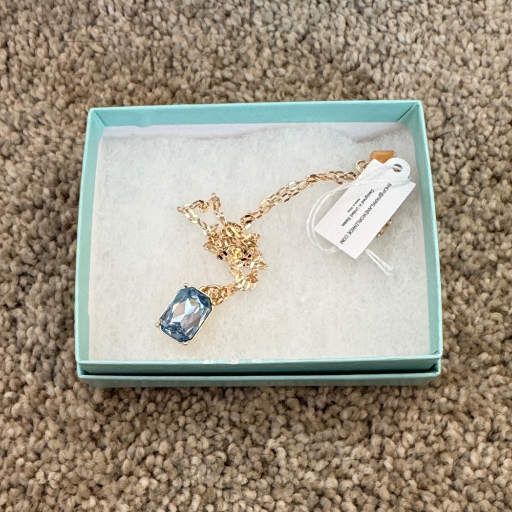 Park Lane Gold Necklace with Blue Gemstone